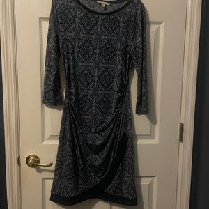 41 Hawthorne long sleeve slimming blue dress